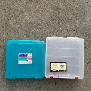 Iris and Recollections Scrapbook Craft Supply Boxes Storage Plastic Bins NEW